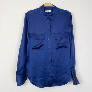 Madewell Blue Silk Button Down Shirt NWT